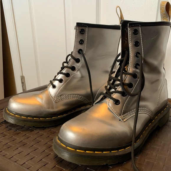 silver vegan doc martens